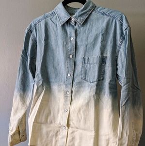 Uniqlo white wash denim shirt